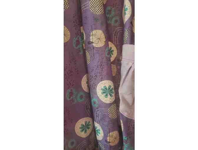 Apron- Dark Purple and Lighter Lavender with Flowers
