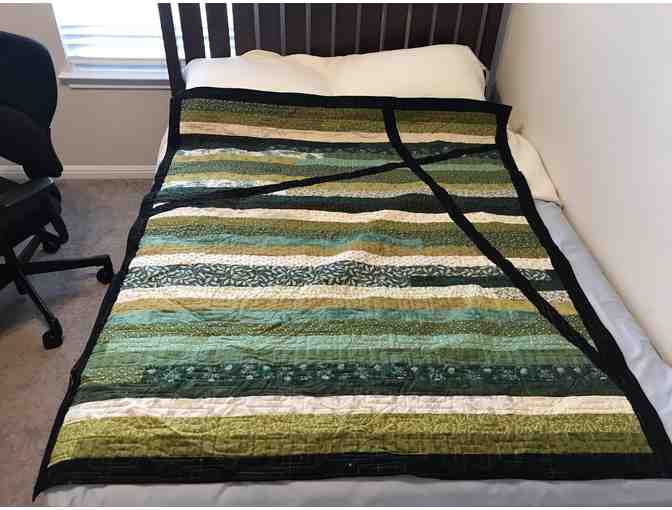 Green Jelly Roll Race Quilt 57 x 67