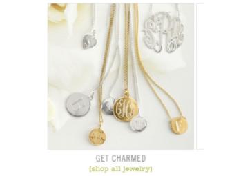 14 Kt Gold 'CARA' Initial Necklace by SARAH CHLOE