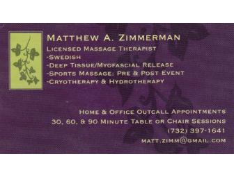 Three (3) 60 or one 90 minute in-home massage therapy treatment