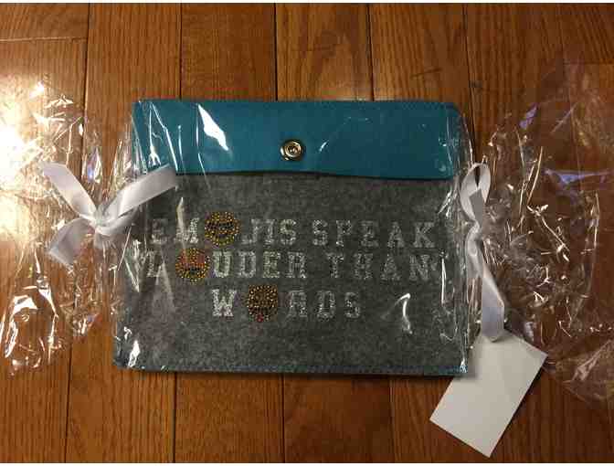 Bejeweled Emoji Travel Set: Sleepover Bag, Drawstring Bag, Cosmetics Case & Tablet Case