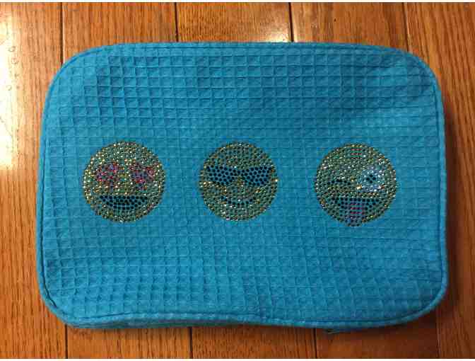 Bejeweled Emoji Travel Set: Sleepover Bag, Drawstring Bag, Cosmetics Case & Tablet Case