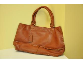 B. Dazzled! Nico East West brown-butter soft leather sleek bag.