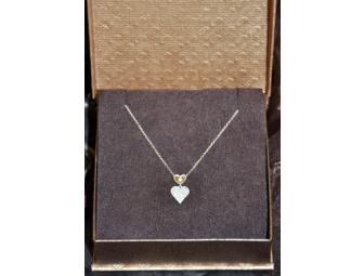 Weston Jewelers - Charriol Diamond Pave 18K white gold heart necklace.