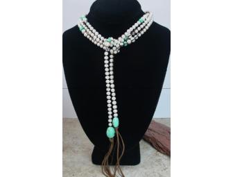 Pearl and Suede Necklace