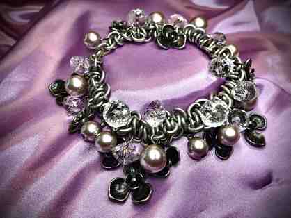 Silver Toned Jeweled Bracelet/Anklet