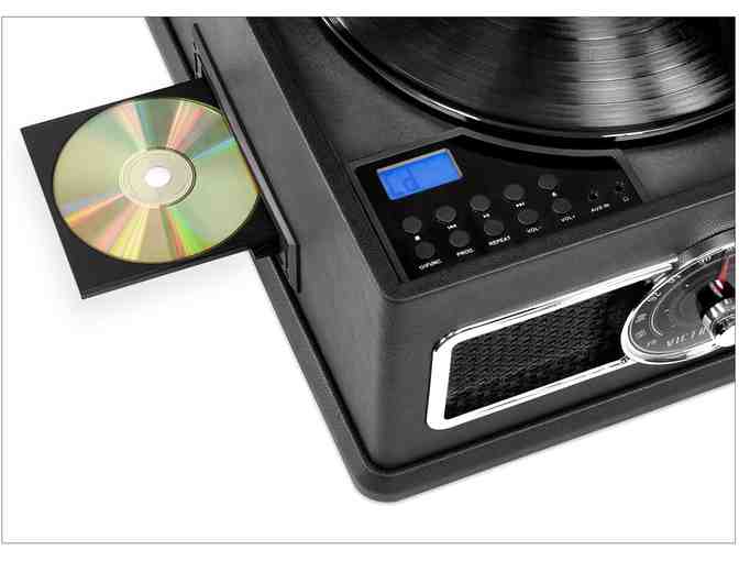 Victrola 5-in-1 Nostalgic Madison Bluetooth Record Player with CD, Radio, Record Storage a