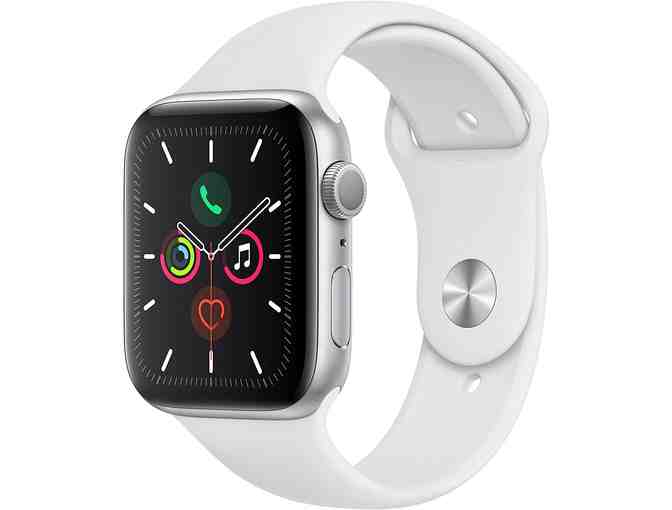 Apple Watch Series 5 (GPS, 44mm) - Silver Aluminum Case with White Sport Band