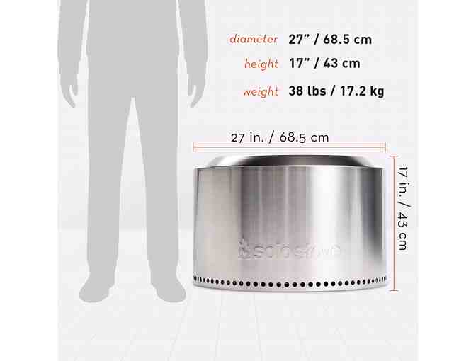 Solo Stove 27' Yukon Fire Pit Stainless Steel Smokeless Outdoor Fire Pit