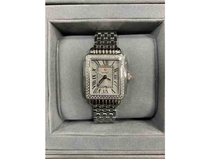 Michele Silver & Diamond Watch