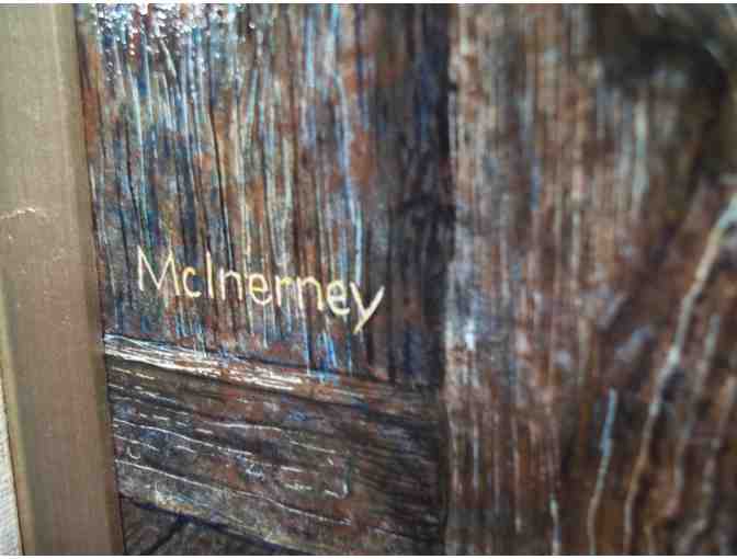 'Out Back' Original Acrylic by Gene McInerney w/ Wood frame