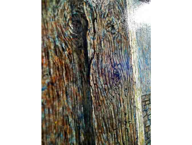 'Out Back' Original Acrylic by Gene McInerney w/ Wood frame