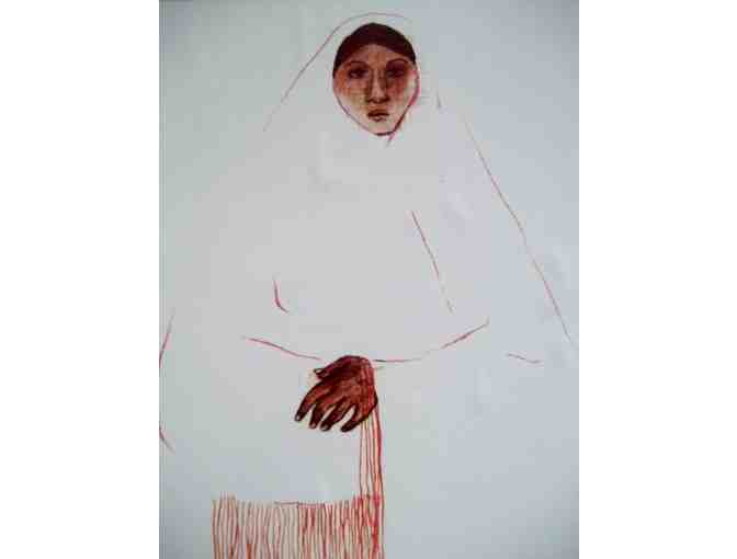 Untitled, 1977, Woman Wearing Shawl w/ Cream-colored frame