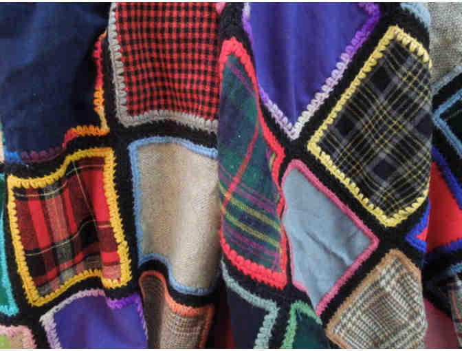 Fabric squares afghan blanket