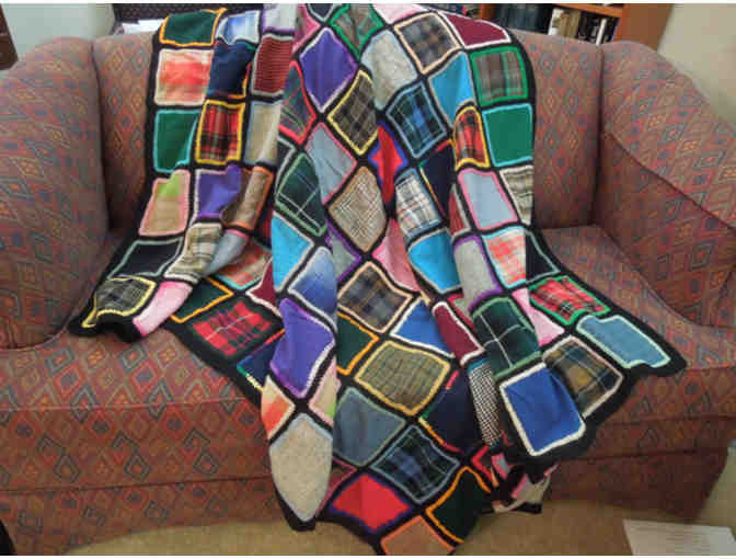 Fabric squares afghan blanket