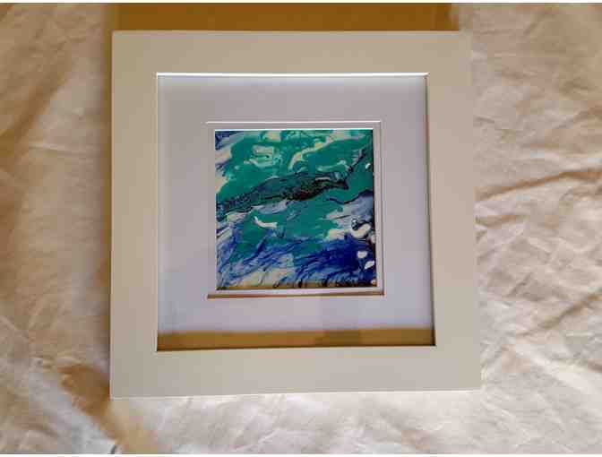 Aqua original oil & acrylic painting by Karen Standridge - Photo 1