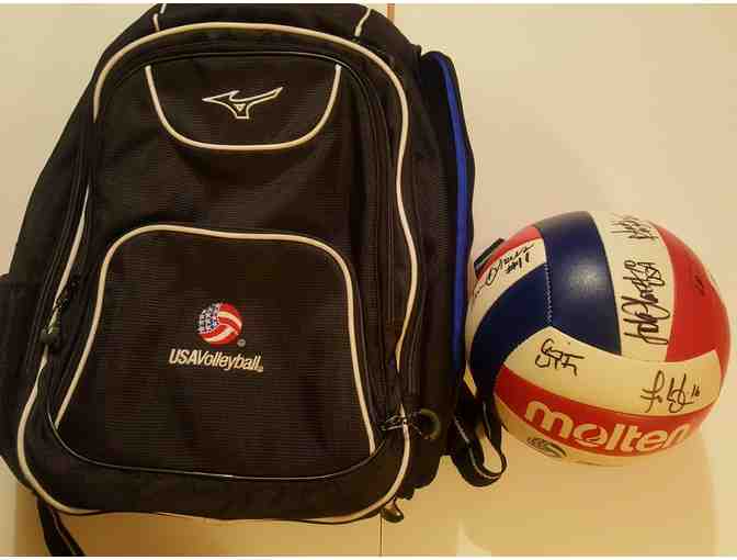USA Volleyball Backpack and Autographed Volleyball