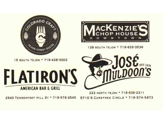 Concept Restaurants - $100 gift card (MacKenzies, Jose Muldoons, Colo Craft, Flat Iron)