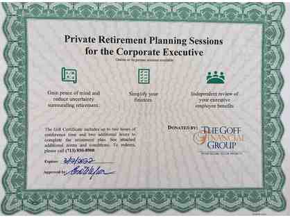 Private Retirement Planning Sessions for Corporate Executive