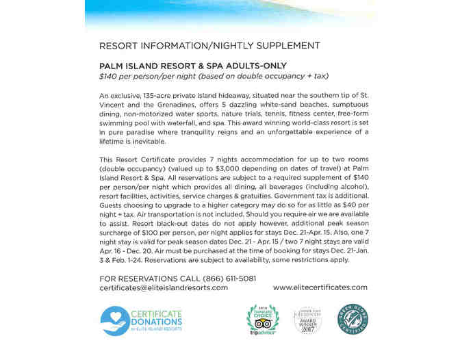 Palm Island Resort Vacation Package - Worth $3,000!