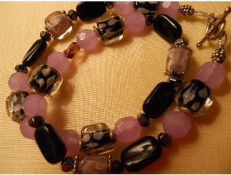 Black and Violet Bead Necklace