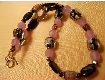 Black and Violet Bead Necklace
