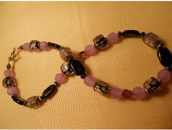 Black and Violet Bead Necklace