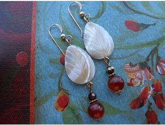 Mother of Pearl Leaf Earrings