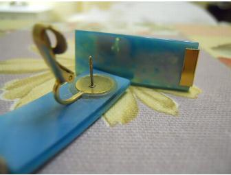 Mt. St. Helen Volcano Ash Turquoise Earrings