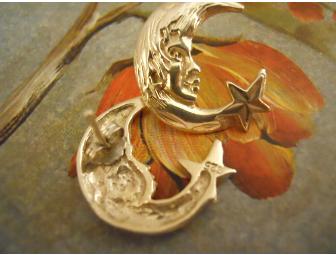 Man in the Moon & Star Silver Earrings