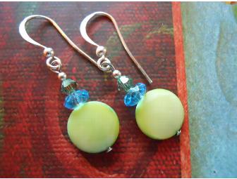 Light Green & Turquoise Shell Earrings