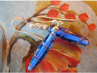 Ocean Blue Venetian Glass Earrings