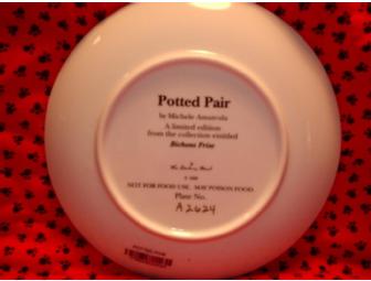 'Potted Pair' Bichon Plate