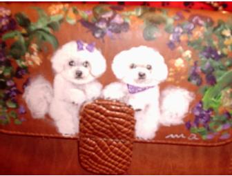 Ladies hand painted Bichon purse