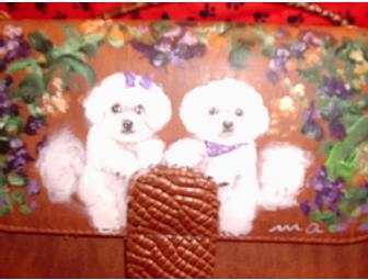 Ladies hand painted Bichon purse