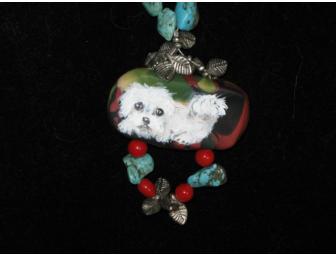 Bichon Bead and Turquoise Necklace