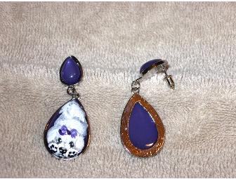 Bichon Hand Painted Fashion Earrings