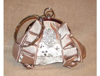 Bichon Hand Painted Evening Bag with Glitz