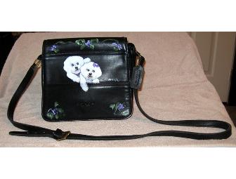 Coach Leather Purse with Hand Painted Bichons