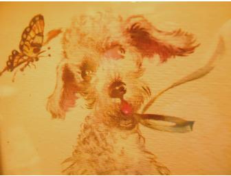 Vintage White Fluffy Dog Print