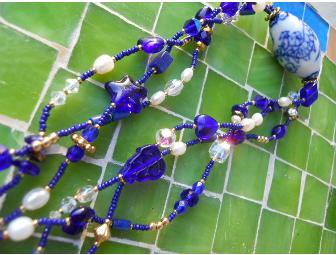 Cobalt Porcelain Dragon Necklace