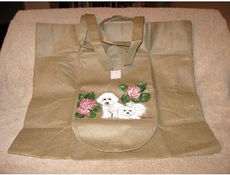 Bichon Hand Painted Canvas Tote Bag
