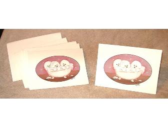 Bichons in a Tub Note Cards