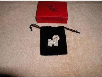 Bichon Frise Pin/Brooch by Collen Lopez