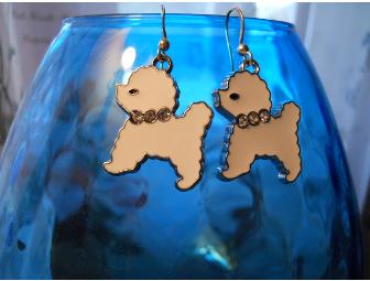 Bichon Charm Silver Earrings