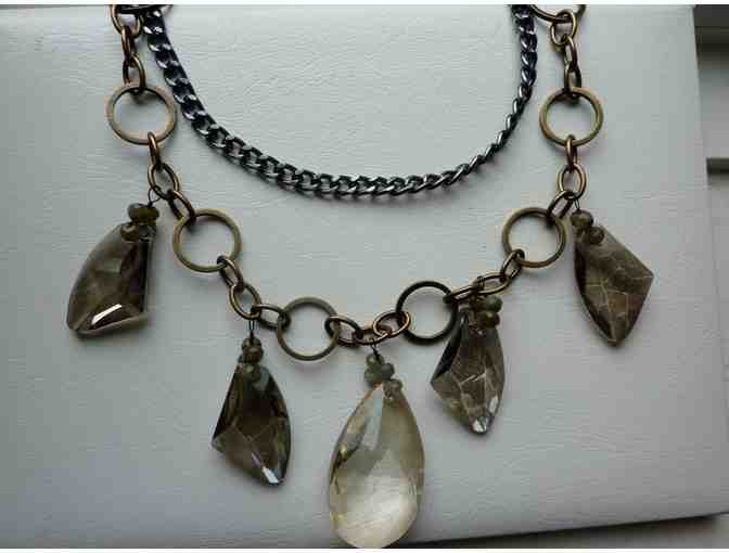 Chunky Crystal and Chain Necklace