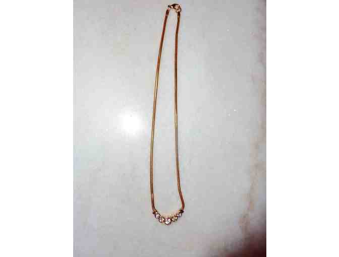 Gold Tone CZ Necklace