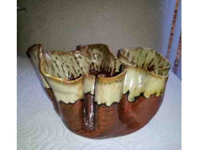 Earth tone pottery bowl
