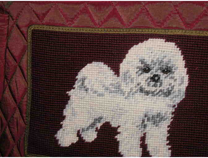 Quilted Tote with Embroidered Bichon Frise