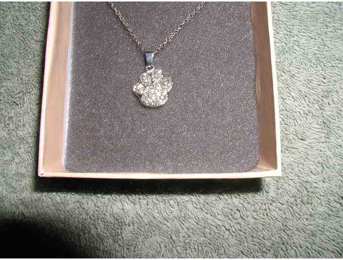 Kirks Folly Crystal Paw Print Necklace